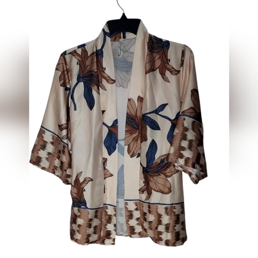 New collection short kimono print top